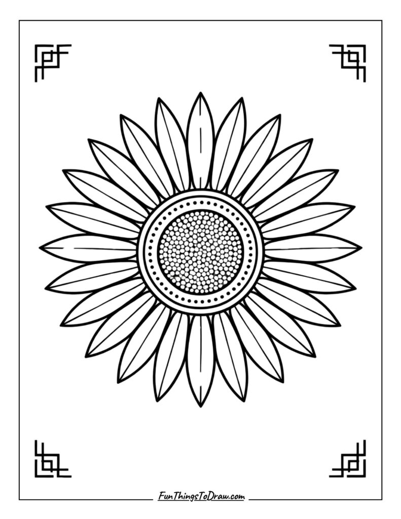 gerbera daisy mandala coloring page