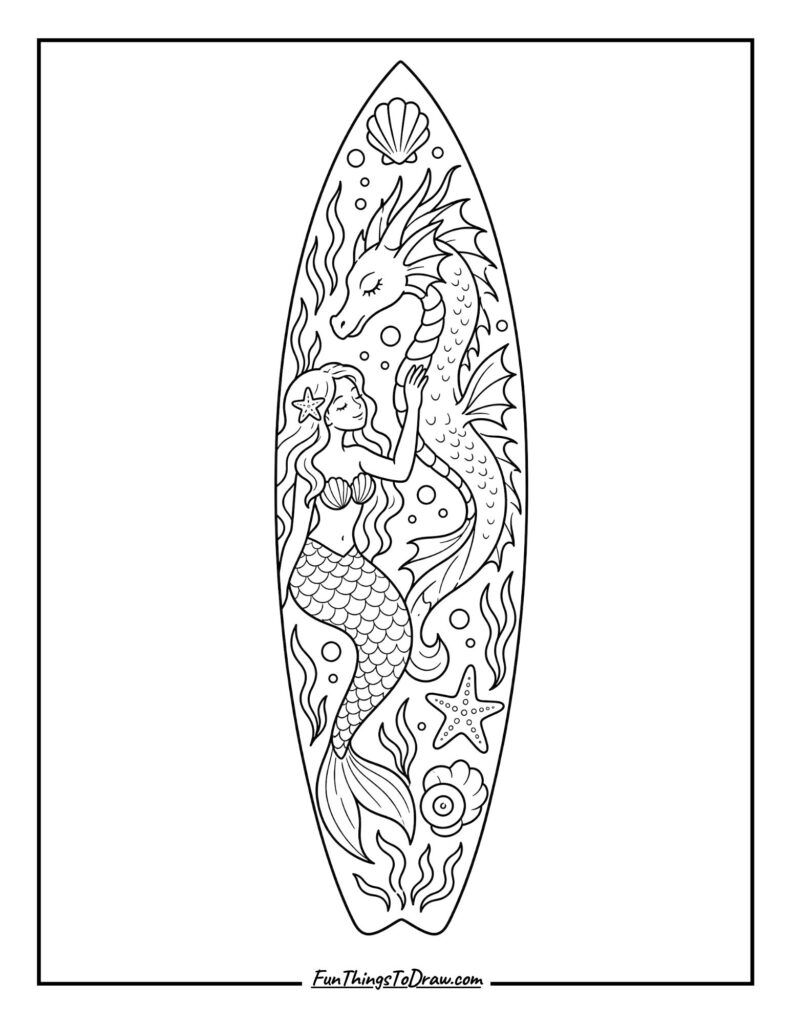 Mythical Sea Creatures coloring page