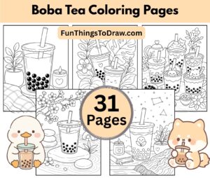 Boba Tea Coloring Pages for Adults