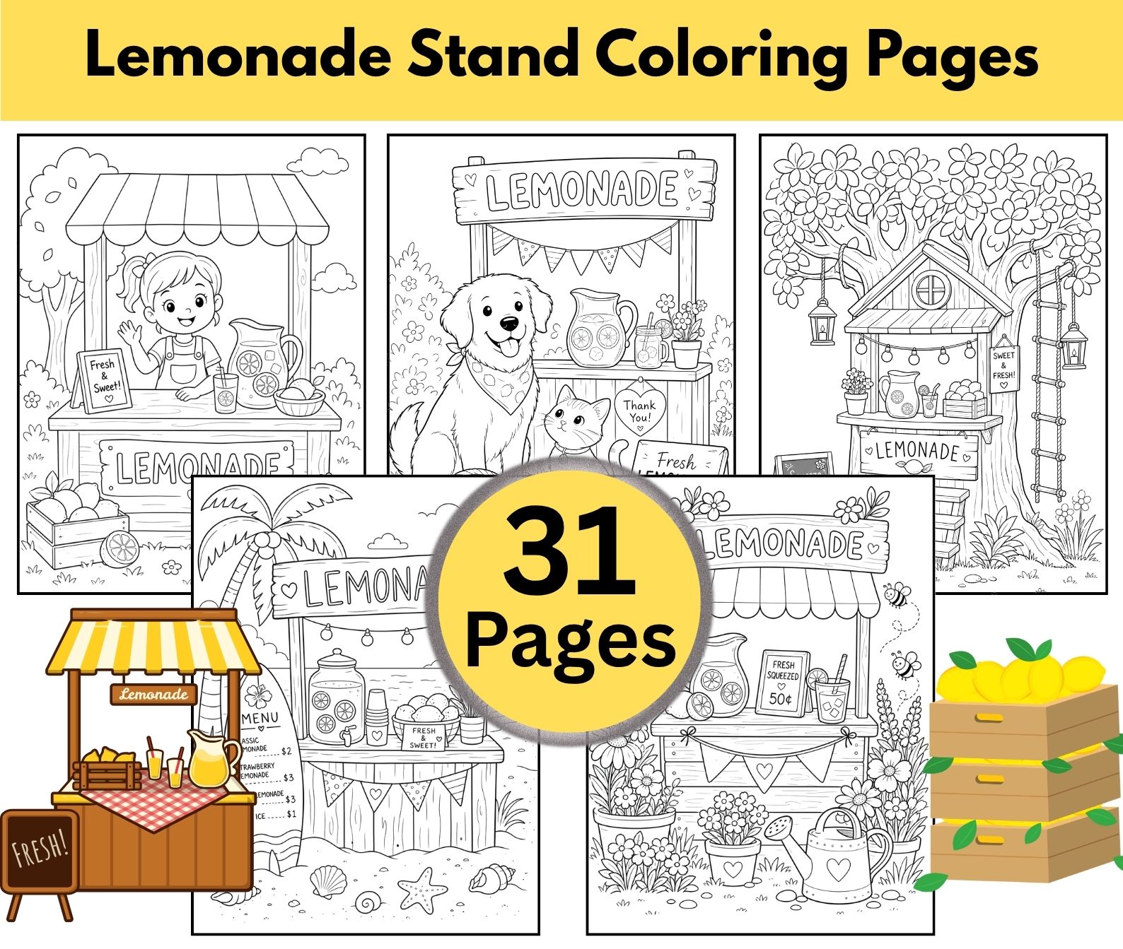 Free Printable Lemonade Stand Coloring Pages