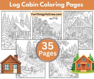 Log Cabin Coloring Pages for Adults