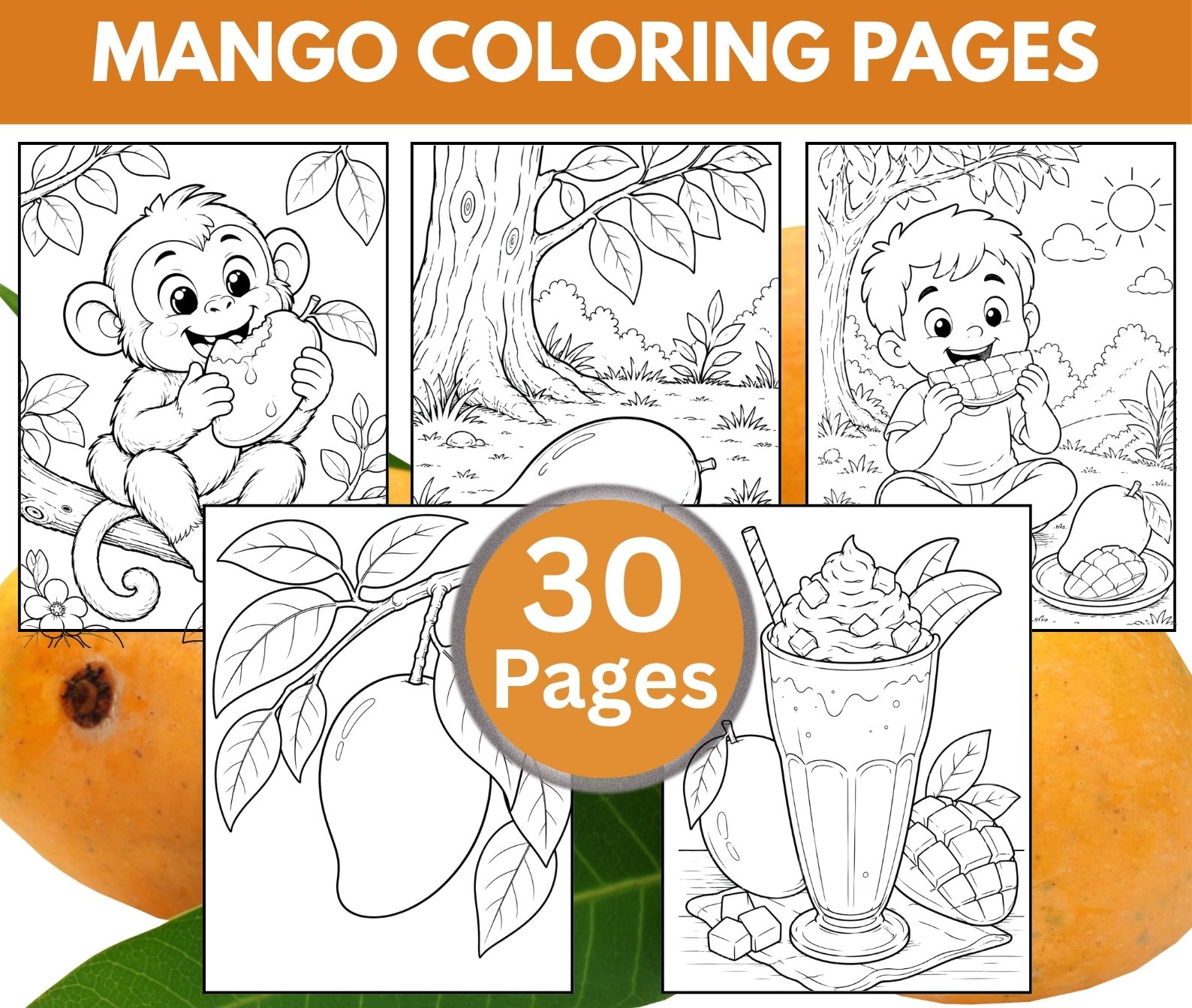 Mango Coloring Pages for adults