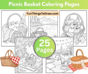 Picnic Basket Coloring Pages for Adults