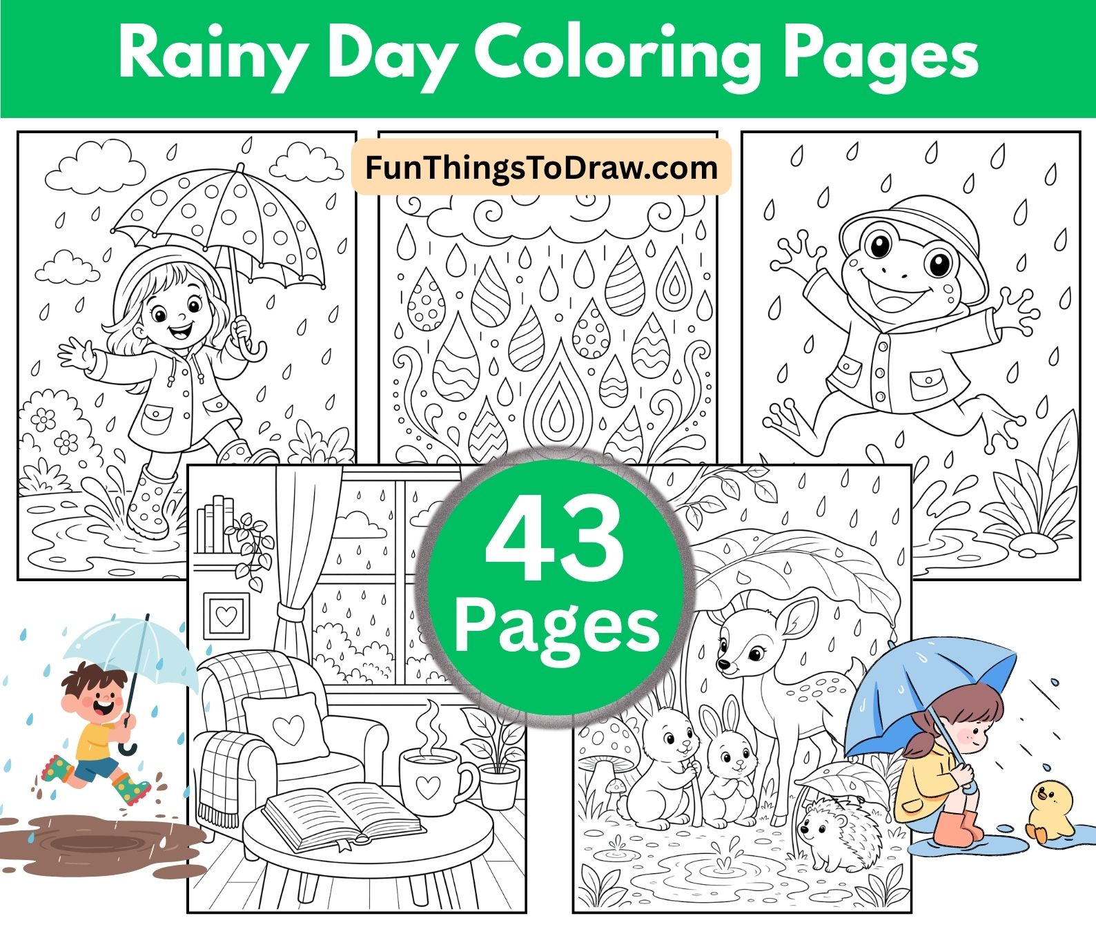 Rainy Day Coloring Pages