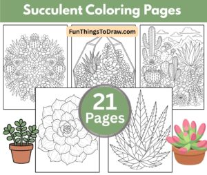 Succulent Coloring Pages for Adults
