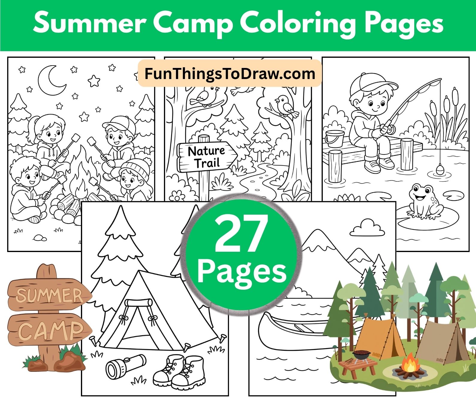 Coloring Pages -Summer Camp Coloring Pages for kids