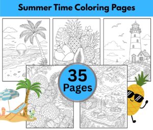 Summer Time Coloring Pages for Adults