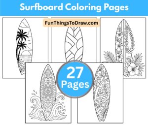 Surfboard Coloring Pages for Adults for Adults