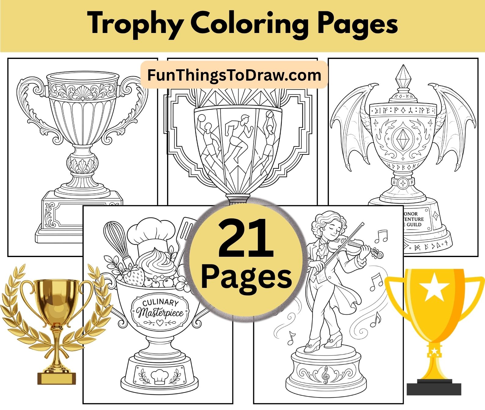 Trophy Coloring Pages for Adults for Adults