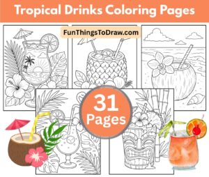 Tropical Drinks Coloring Pages