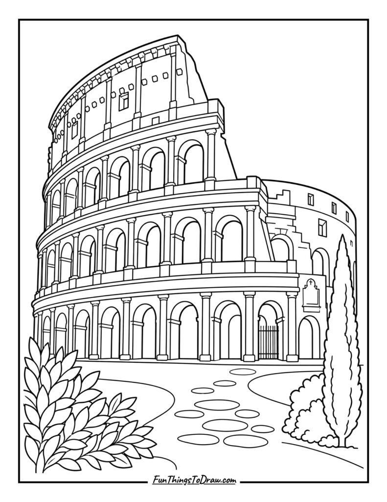 Colosseum Grandeur coloring page