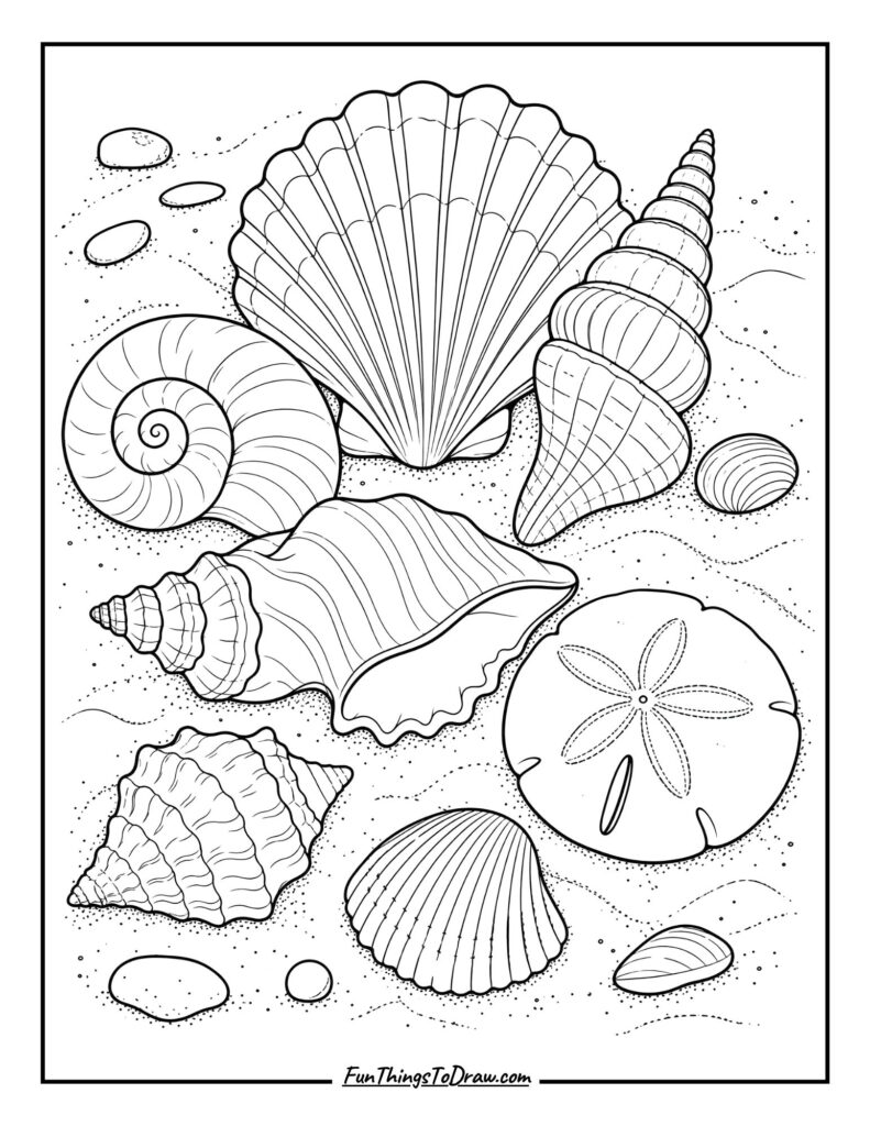 Seashell Symphony coloring page