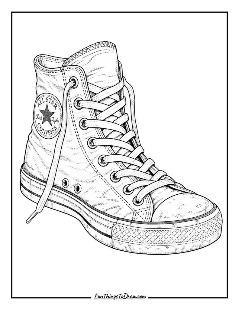 Vintage High-Top Charm coloring page