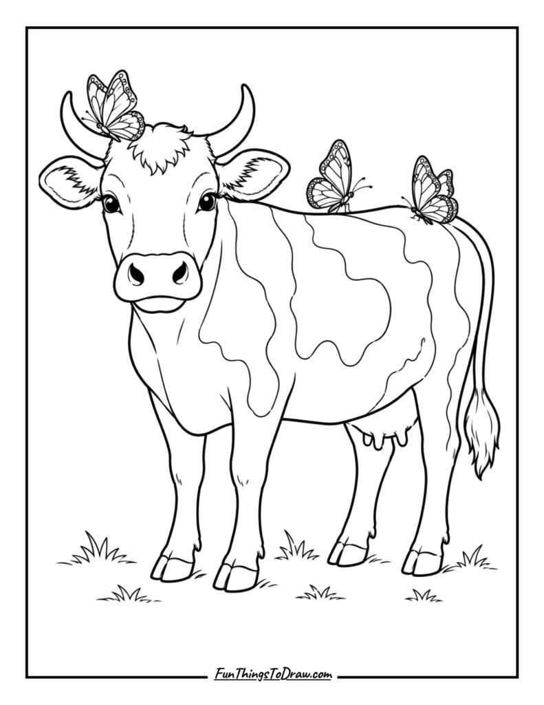 Butterfly Cow coloring page