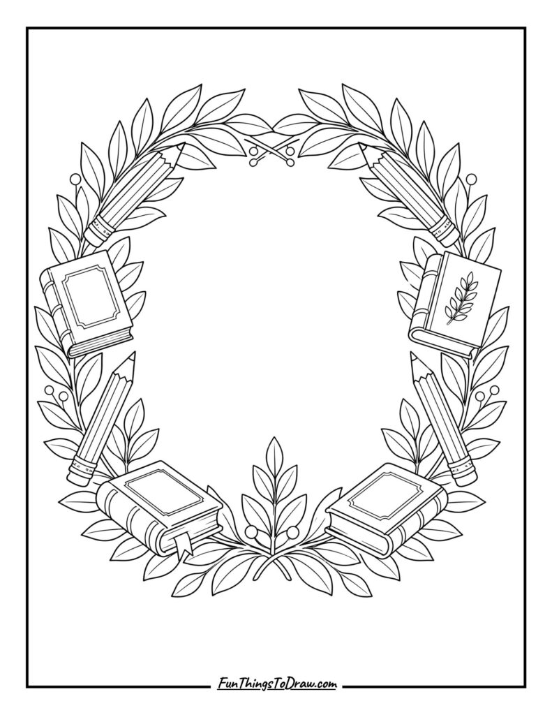 Academic Wreath coloring page