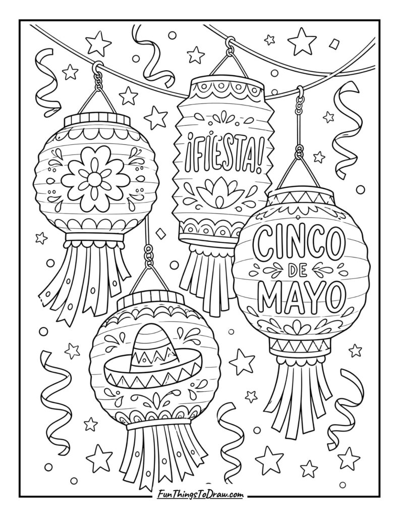 Fiesta Lanterns coloring page