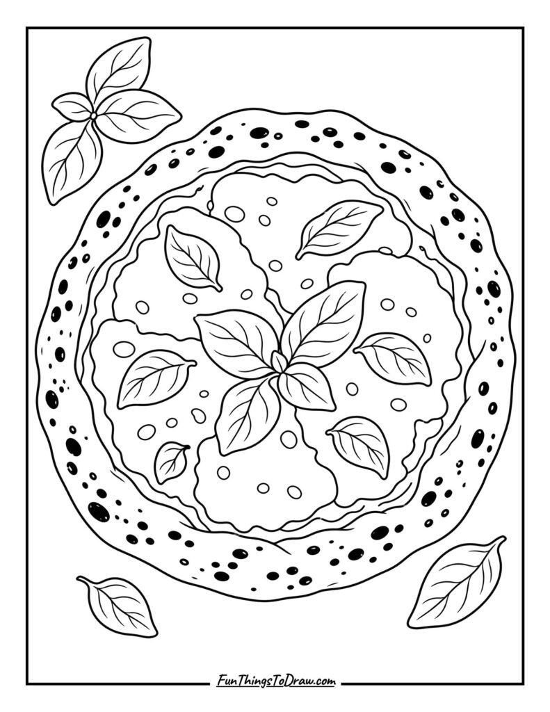 Neapolitan Pizza Perfection Coloring Page