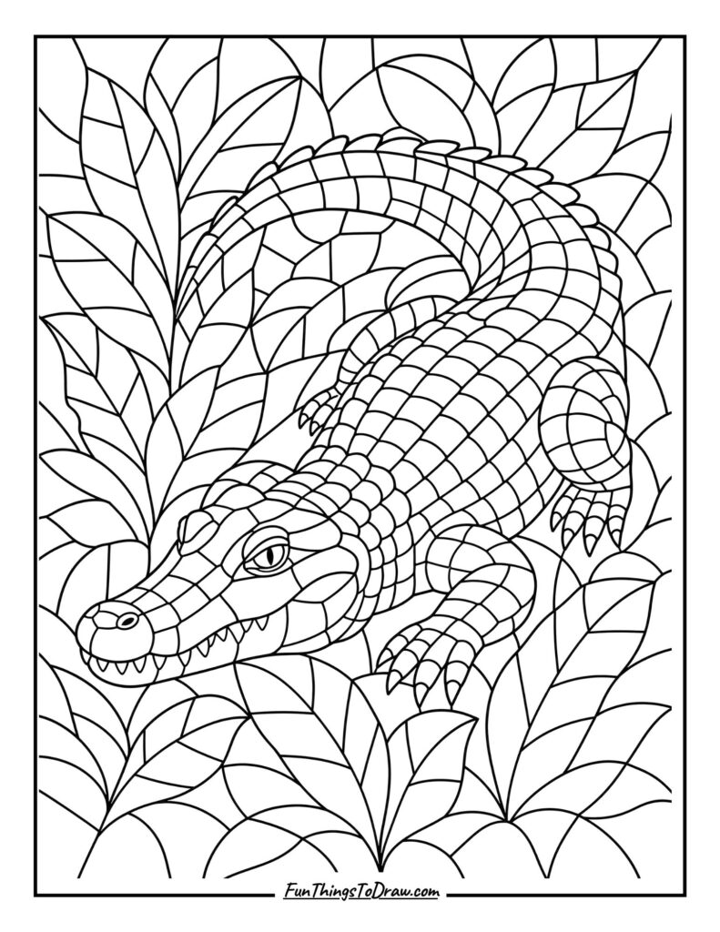 Stained Glass Crocodile