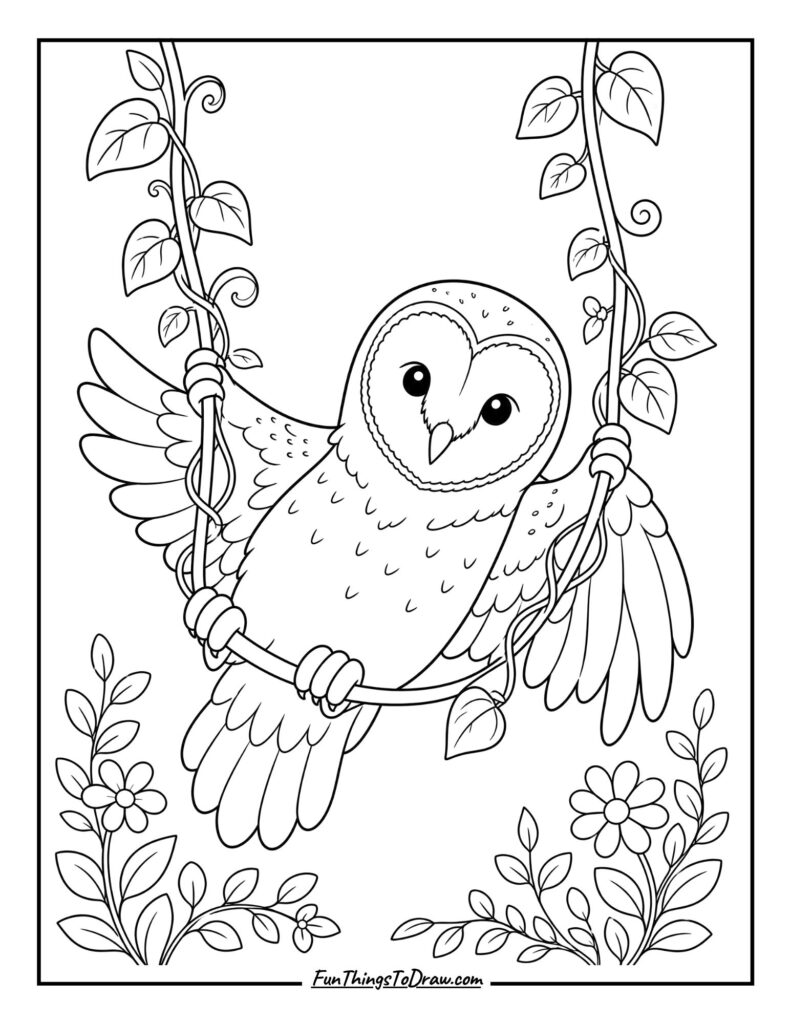 Barn Owl on a Swing
