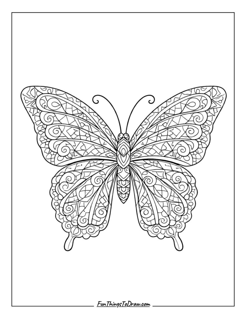 Mandala Butterfly Coloring Page