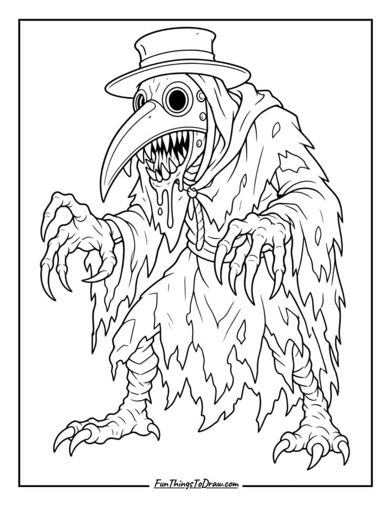 The Plague Doctor Coloring Page