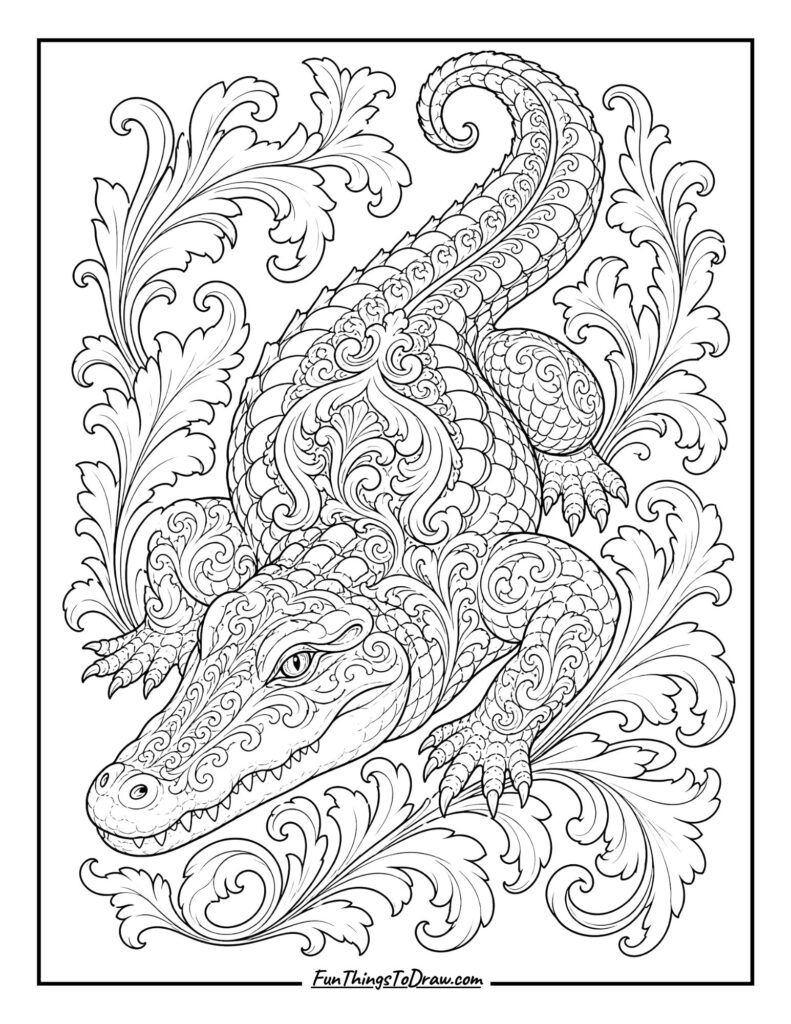 Baroque Crocodile Elegance