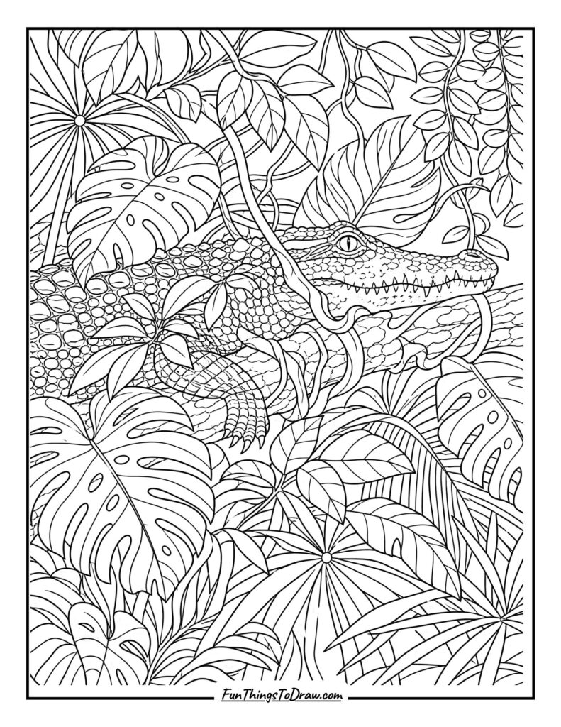 Crocodile in a Rainforest Canopy
