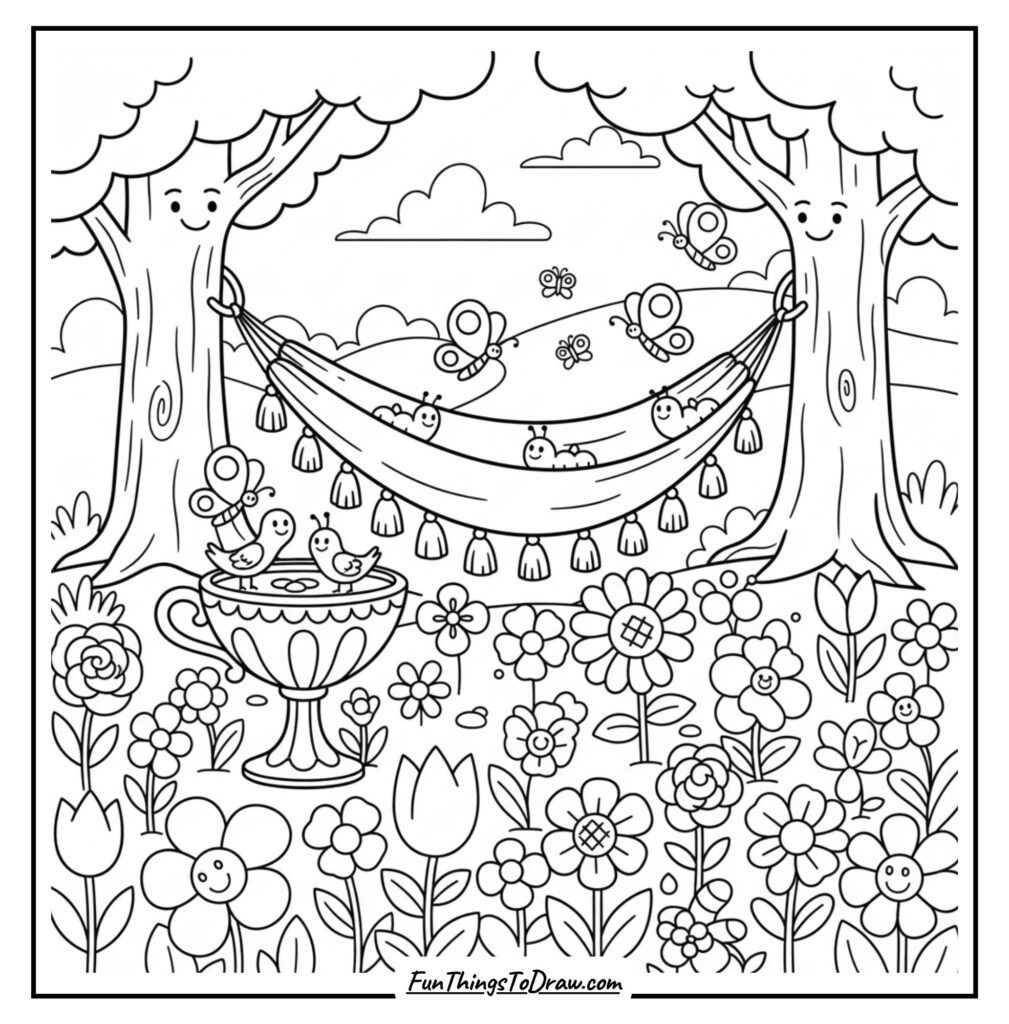 Boho Garden Coloring Page