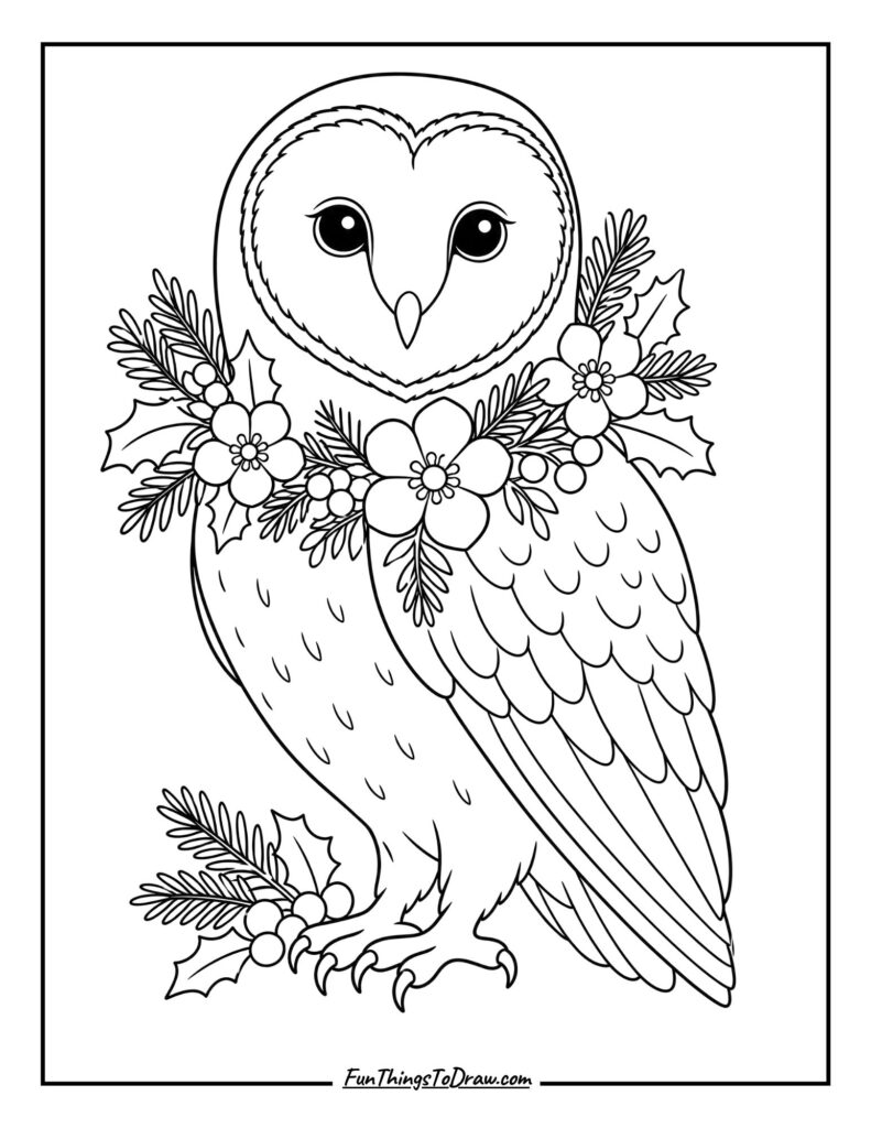 Barn Owl with a Garland