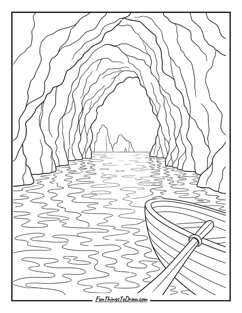 Capri Blue Grotto Coloring Page