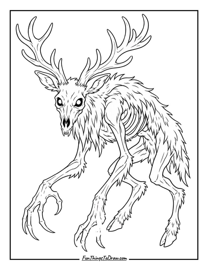 The Wendigo monster coloring page