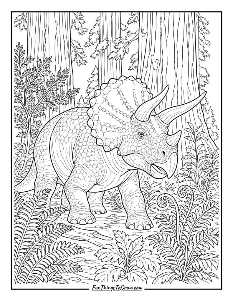 Triceratops in a Redwood Forest