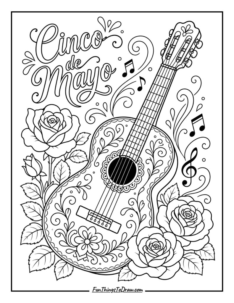 Guitar Serenade coloring page