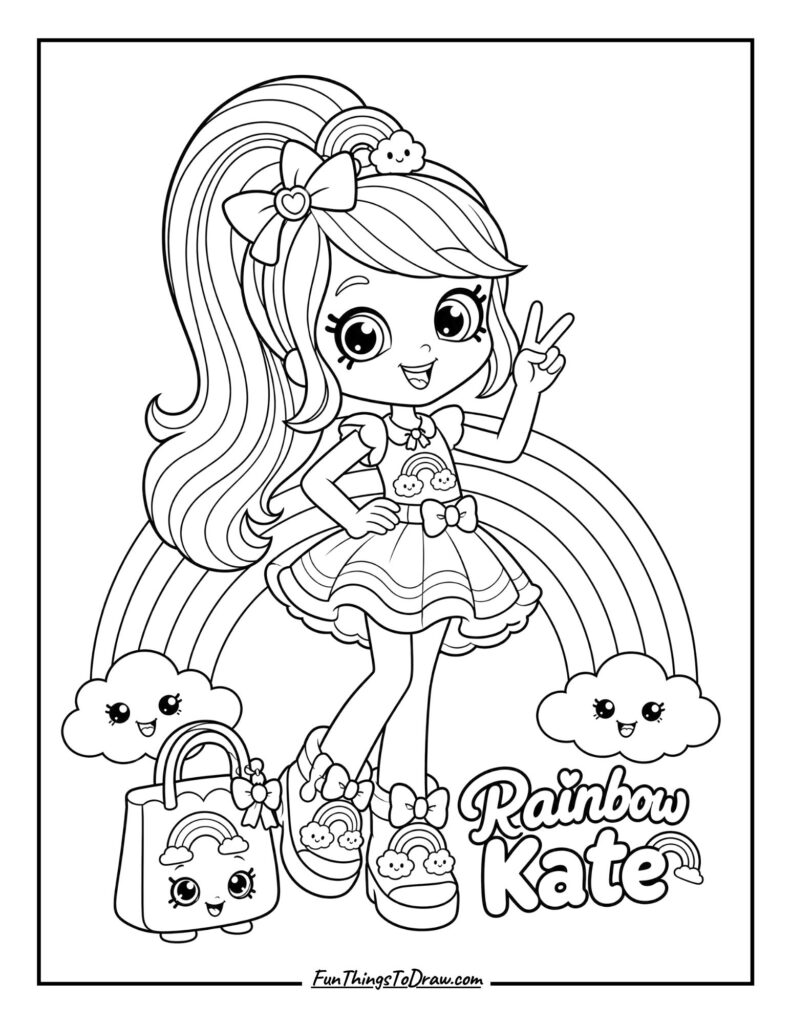 Rainbow Kate coloring page