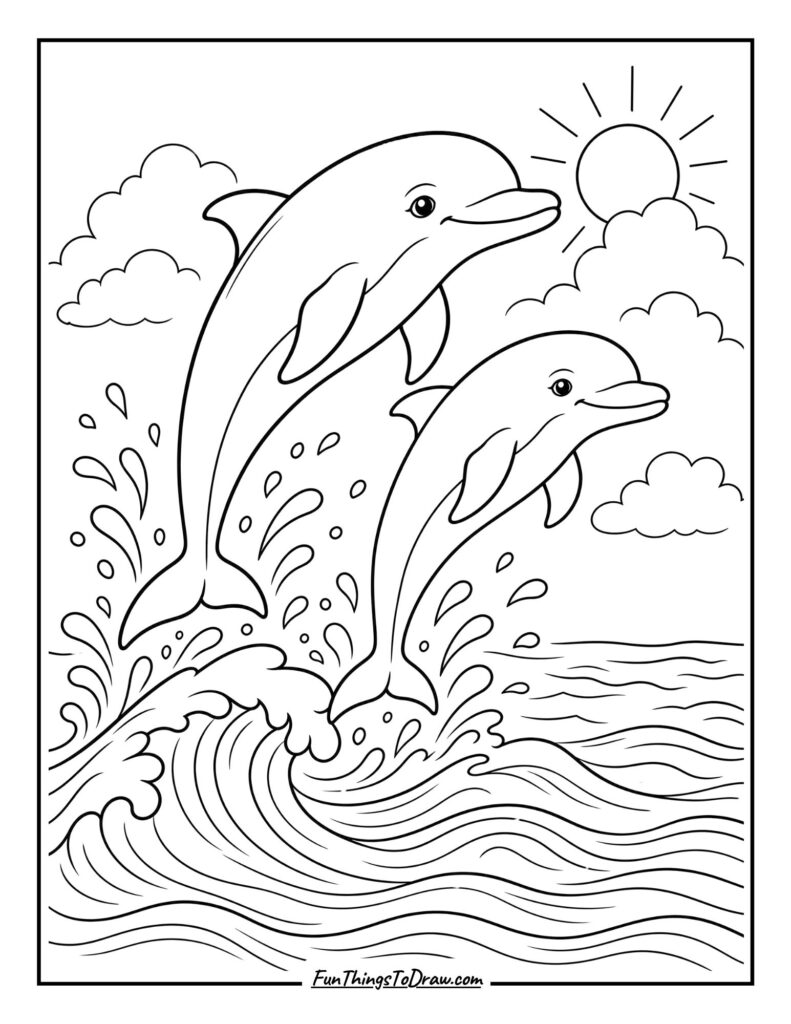 Dolphin Dance coloring page