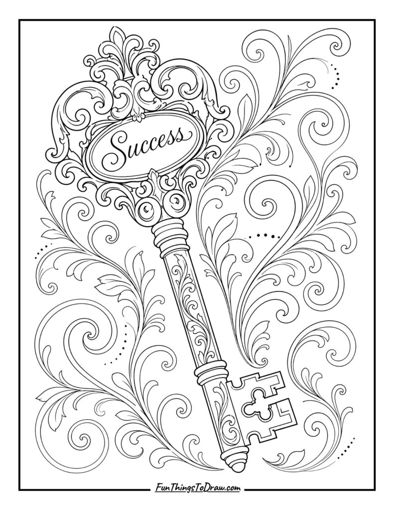 Key to Success Coloring Page