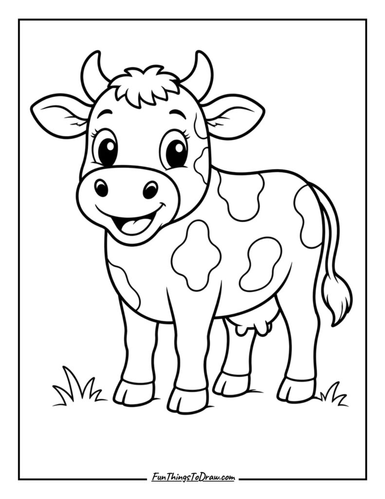 Whimsical Cartoon Cow