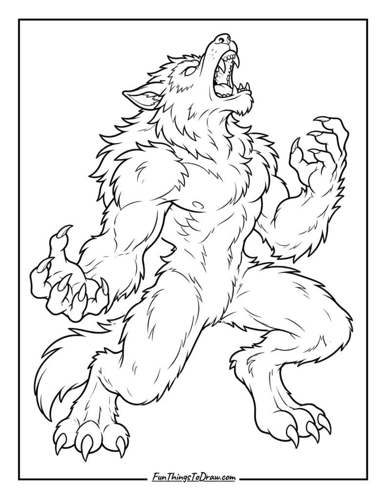 The Werewolf Monster Coloring Page