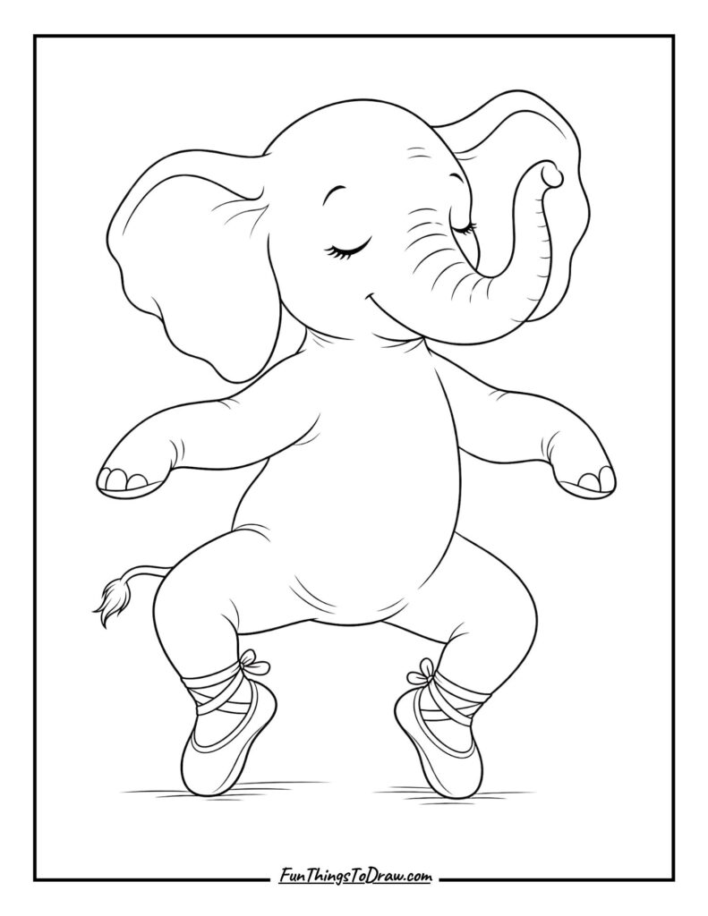 Elephant Wearing Ballet Shoes