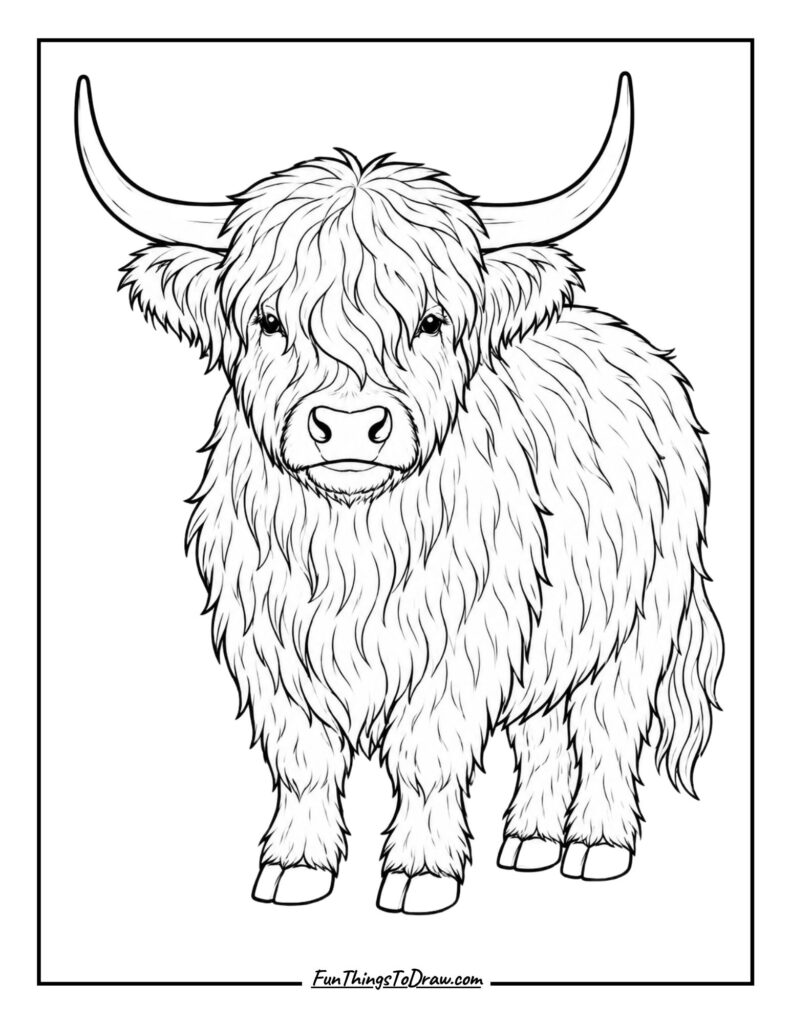 Highland Cow coloring page
