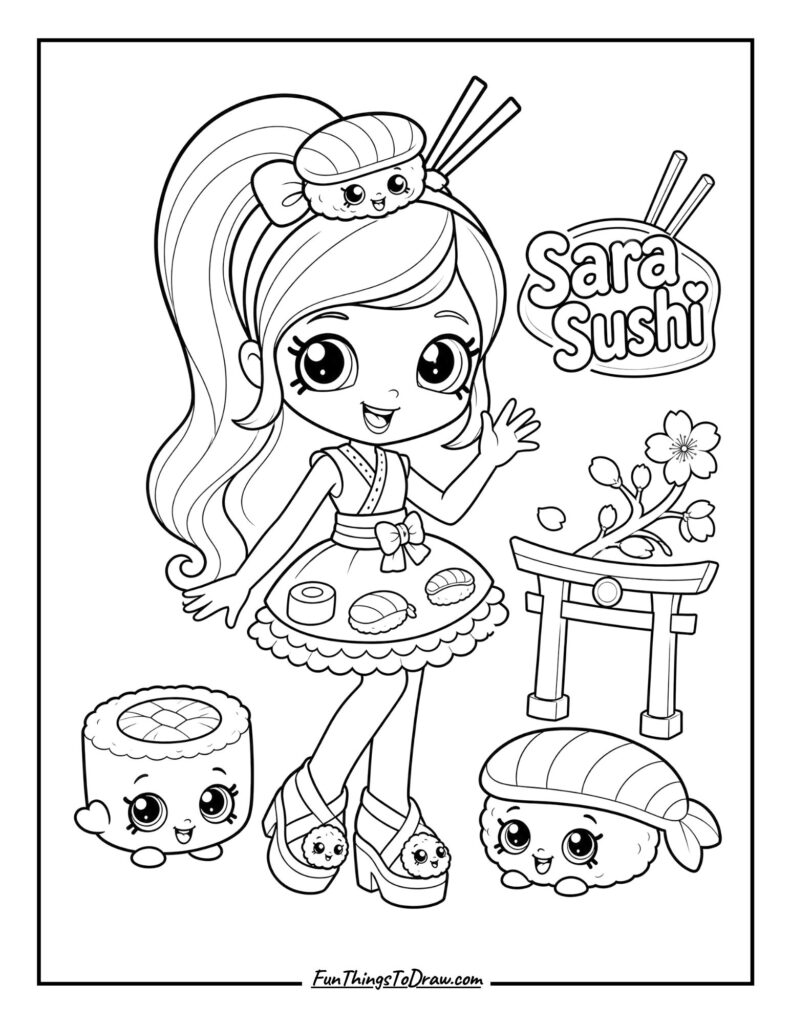Sara Sushi coloring page