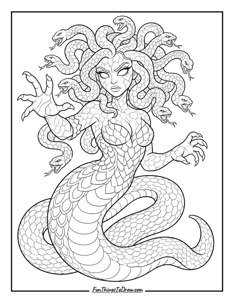 The Gorgon Monster Coloring Page