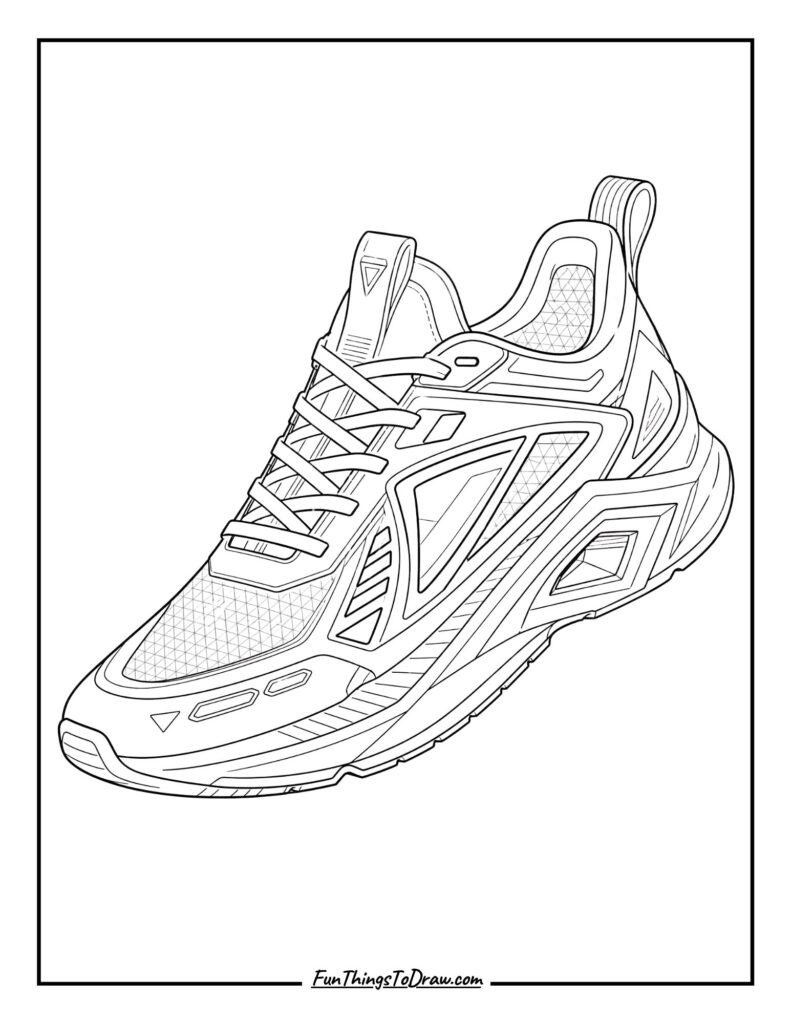 Futuristic Runner Sneaker coloring Page