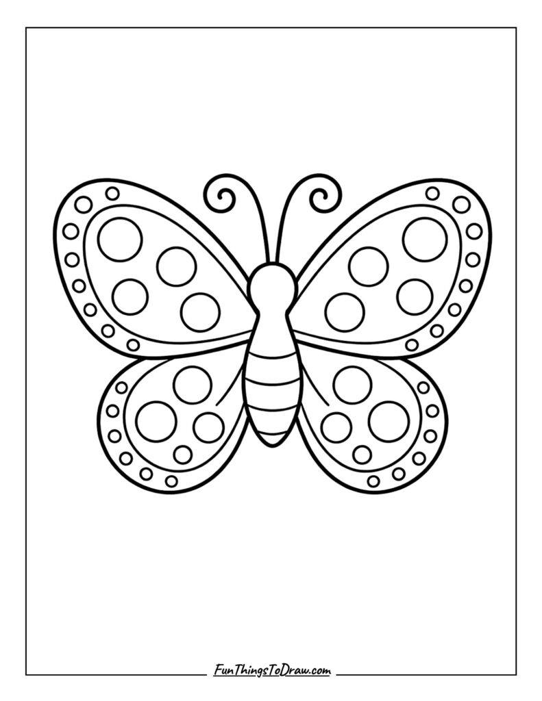 Polka Dot Butterfly Coloring Page