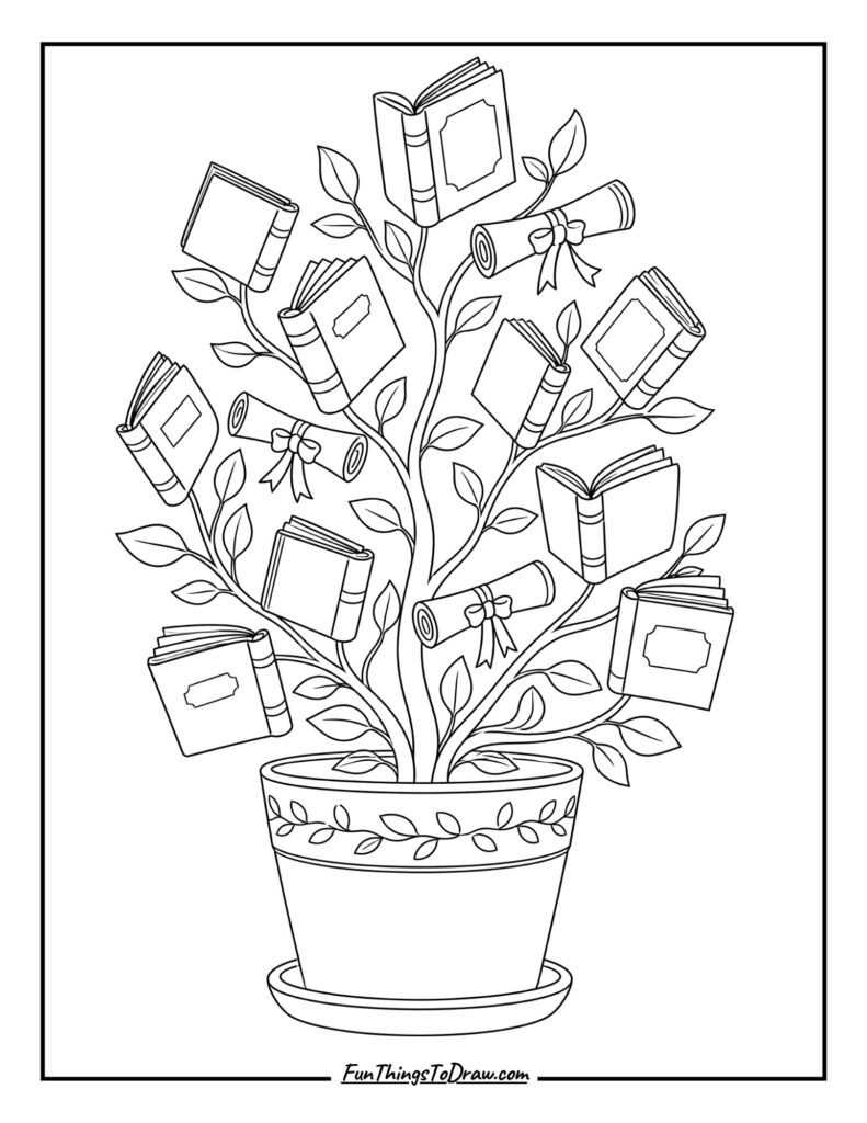 Plant of Knowledge coloring page