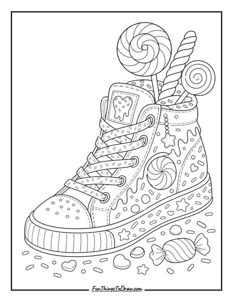 Candy Land Sneaker coloring page