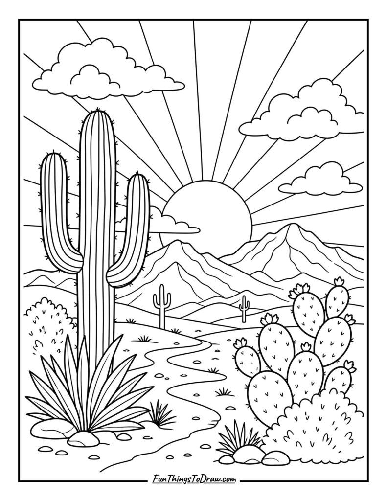Desert Sunset Silhouette