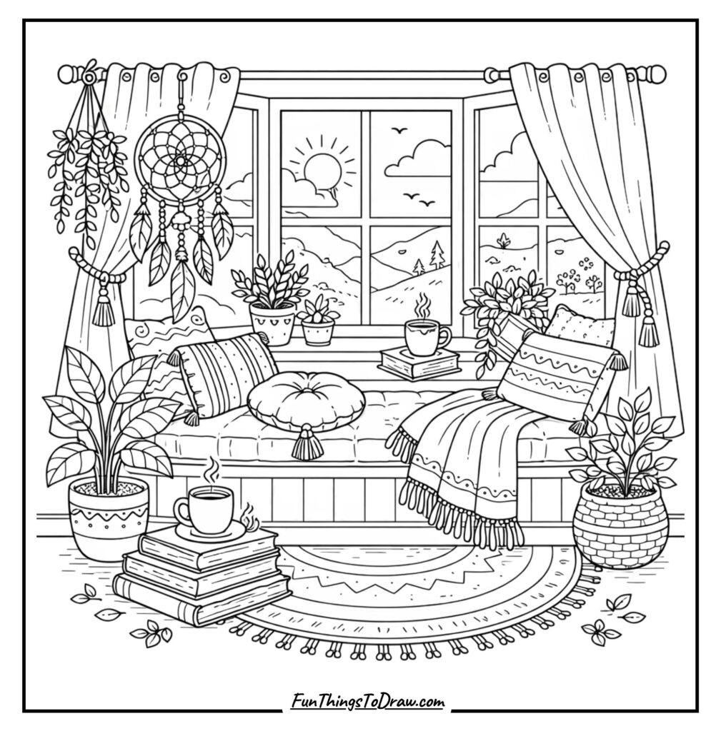 Boho Window Reading Nook