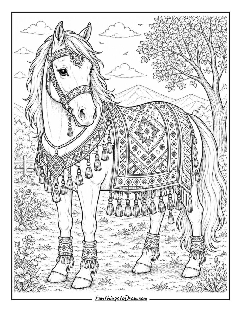 Horse Wearing Blanket
