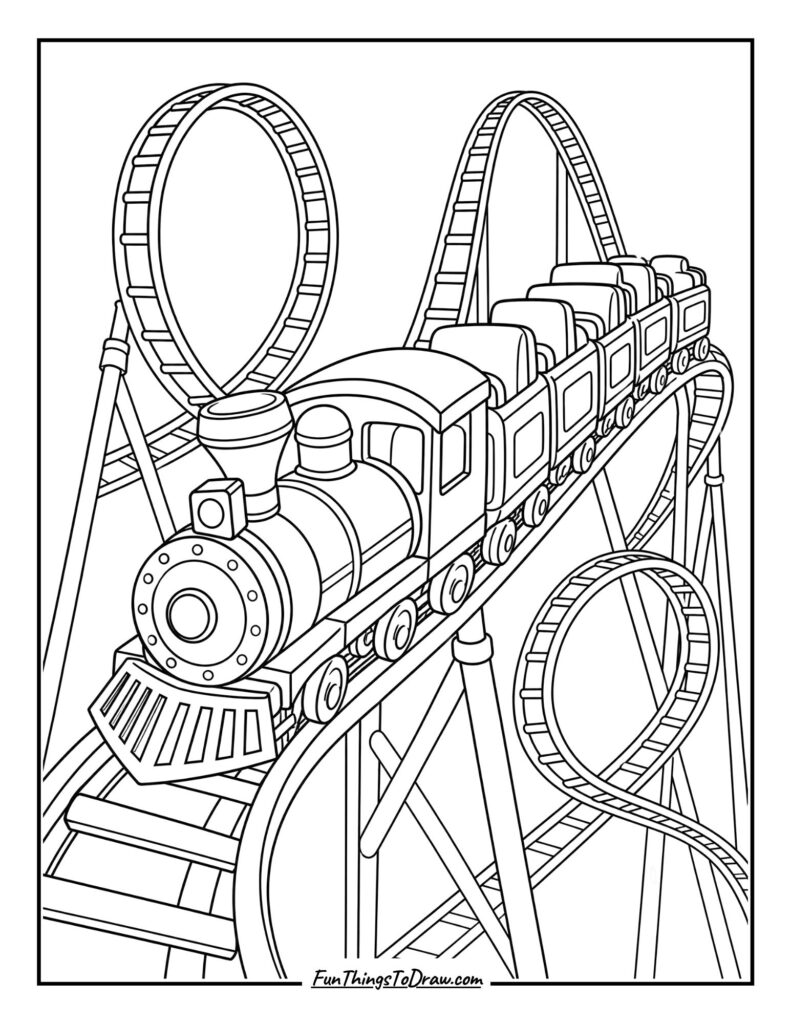 Train on a Roller Coaster Track